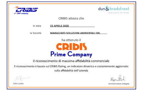 CRIBIS PRIME COMPANY: Marazzato tra le imprese più affidabili in Italia