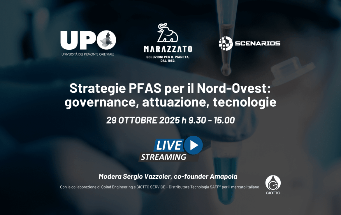 Strategie PFAS per il Nord-Ovest: non perdere il live streaming dell’evento